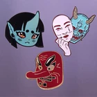Брошь Mugi The Oni Tengu Yokai, эмалированная брошь в виде демона, дьявола, японская культура