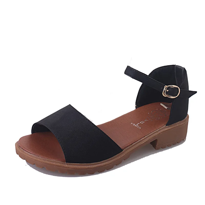 

Female Sandal Fashion Womens Shoes 2021 Buckle Strap Open Toe Breathable Girls Luxury Comfort Peep Low Velvet New Summer Beige S