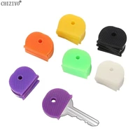 16pcsbag coloured key top covers headcapstagsid markers mixed toppers elastic cover color key ring