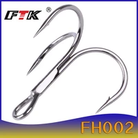 ftk 10 20pcslot high carbon steel treble fishing hooks bass fishing barbed hooks for carp lake fishing tackles