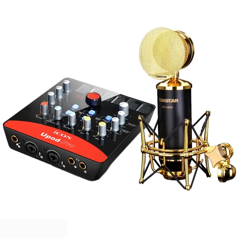Takstar PC K820 сторона адрес Запись микрофон со значком Upod в Pro Звуковая карта для