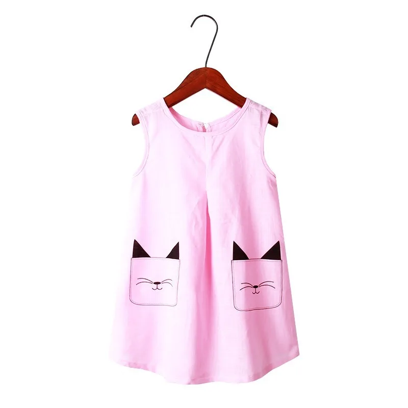 От 2 до 12 лет платья для маленьких девочек из хлопка и льна детское летнее платье