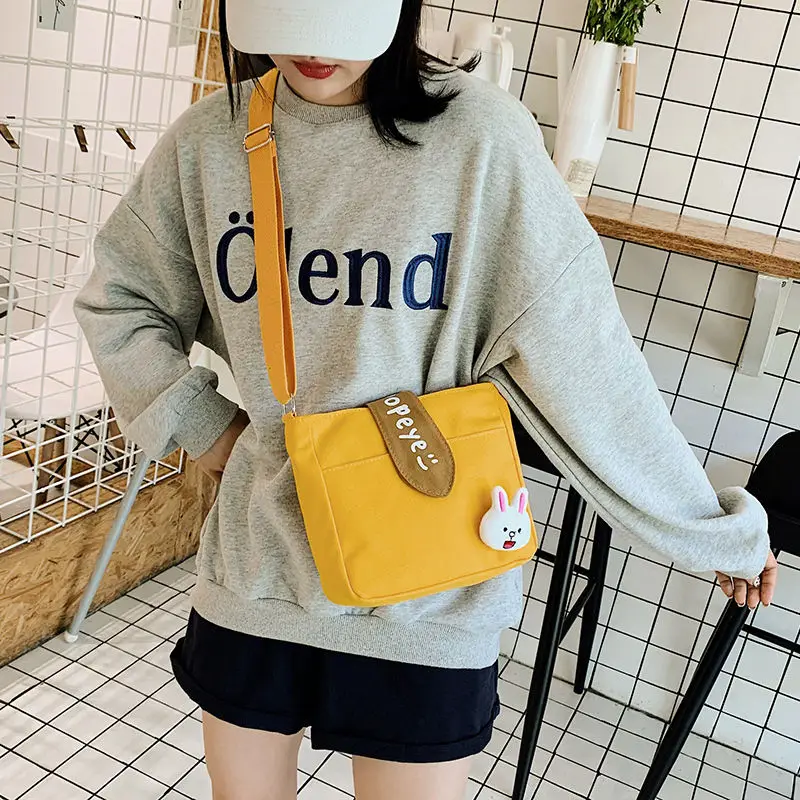 

Fashion Cute Canvas Bag Handbag Messenger Bag Mobile Phone Bag Shoulder Bag Cute Girl Small Bag Travel Purse for Woman