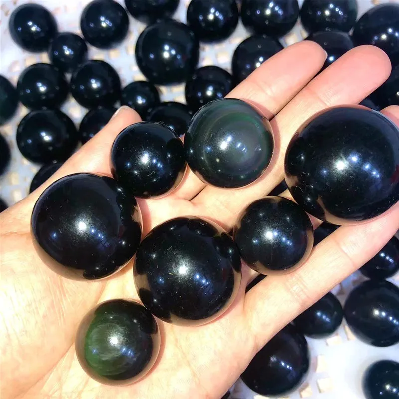 

Natural Obsidian Rainbow Eyeballs Double Color Eyeballs Crystal Ball Color Eyeballs healing stones Feng Shui Ornaments