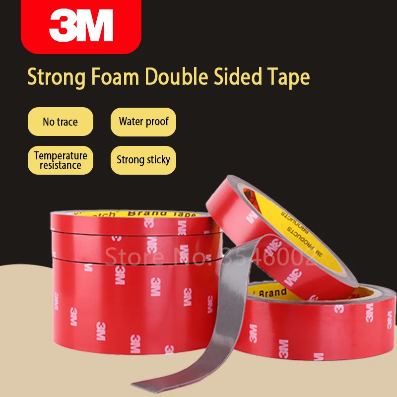 

free shipping 0.8mm x 3meter Car Special Double Sided Tape 3M VHB Grey Strong Tape 3M DOUBLE SIDE TAPE ECOR AND OFFICE DECOR