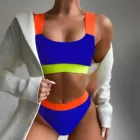 Пикантные Для женщин, с рисунком, купальник, бикини 3 предмета Комплект Для женщин купальник бикини с Cover Up бюстгальтер размера плюс для большой грудью жира Для женщин