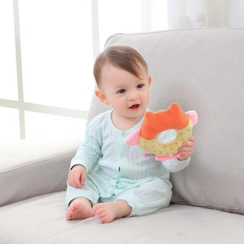 

Newborn Cartoon Animal Owl Shape Rattles Toys For Baby Hanging Ring Rattles Hand Bell Infant Toddler Plush Toys Gift
