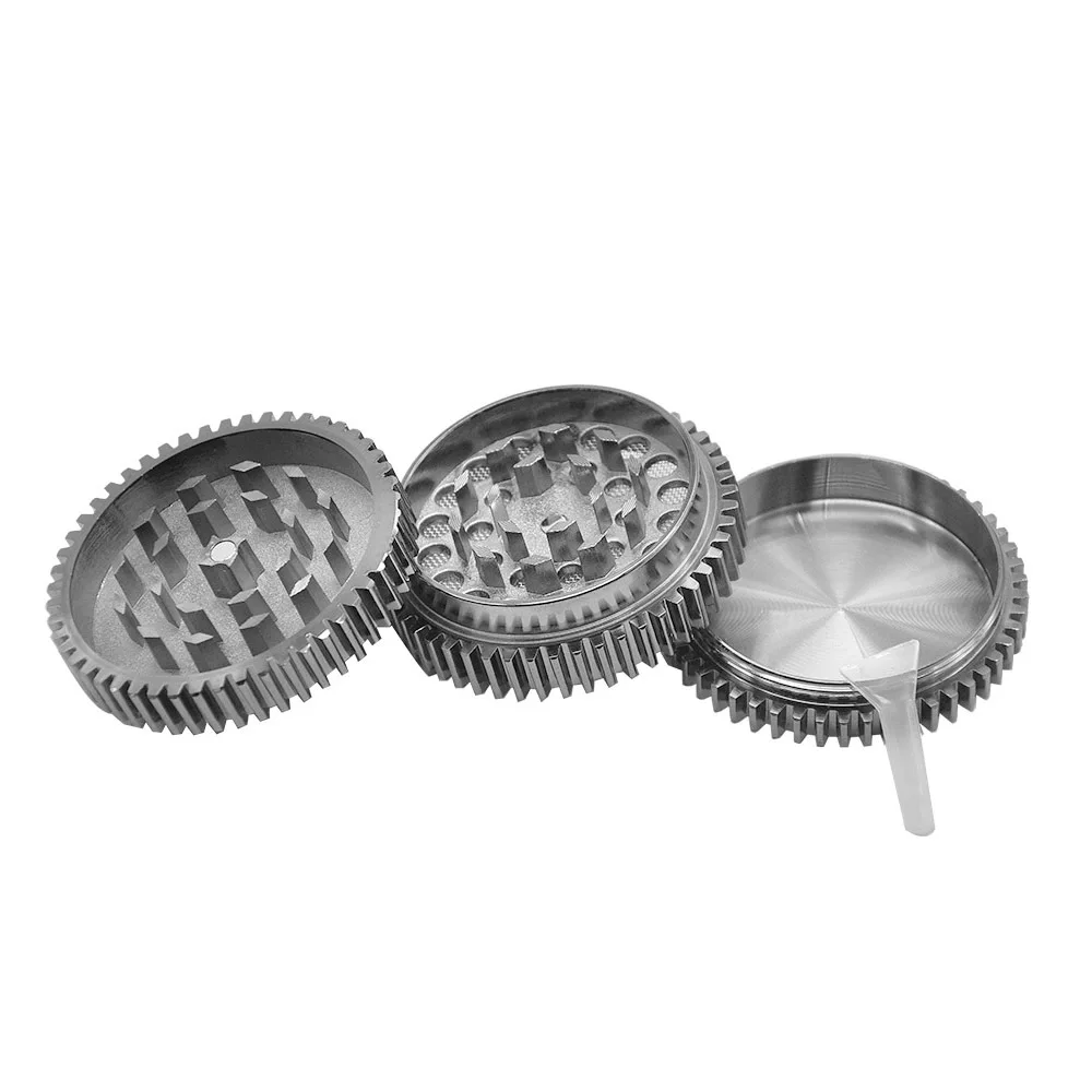 Новая Шестерня Стиль цинковый сплав курительная Мясорубка 56 мм 3 шт МЕТАЛЛ ТАБАК