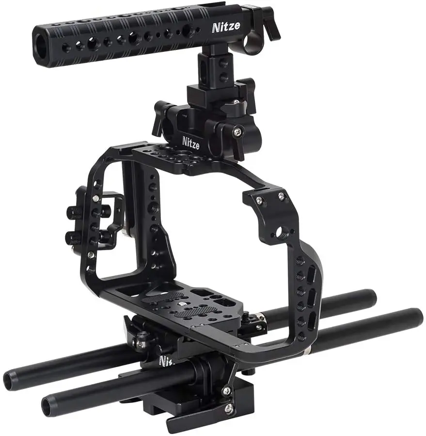 Комплект клетки Nitze BMPCC 4K/6K для камеры Blackmagic Pocket Cinema Camera с верхней ручкой кронштейн