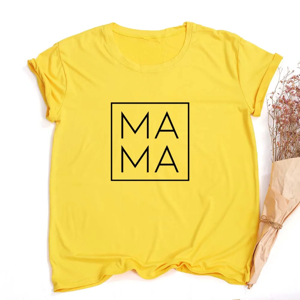 I Love Mama с квадратным принтом женские летние футболки мама жизнь коротким рукавом для девочек подарок мамы