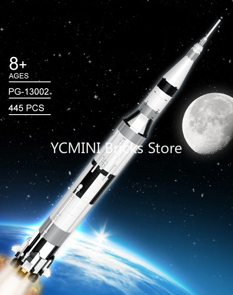Модель конструктора креативная Аэрокосмическая Серия Apollo Saturn V модель