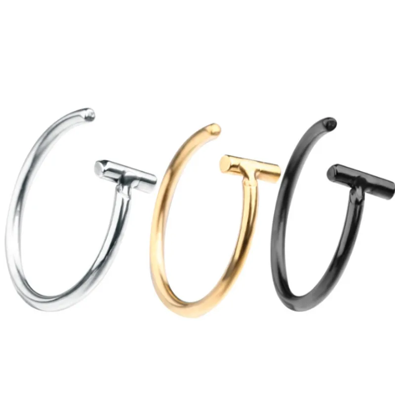 Нержавеющая сталь титановая накладные губы кольцо для губ зажим ноготь ногтей