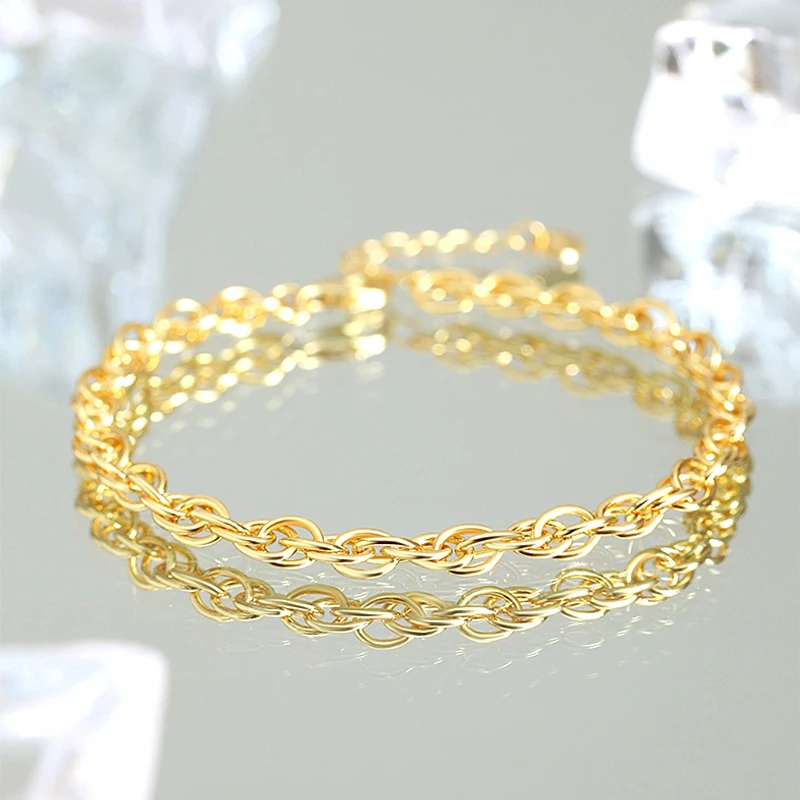 

Amaiyllis 925 Sterling Silver Minimalist Fashion Temperament Twist Woven Bracelet Light Luxury Ladies Bracelet Jewelry