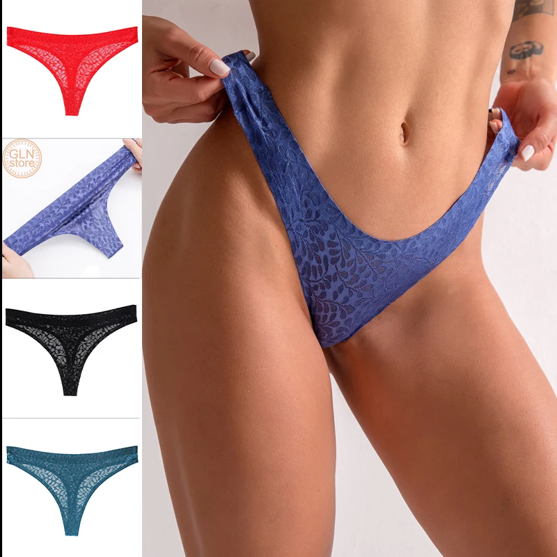 

2021 popular women's thong sexy underwear seamless jacquard thong cotton bottom crotch underwear hollow breathable pure cotton