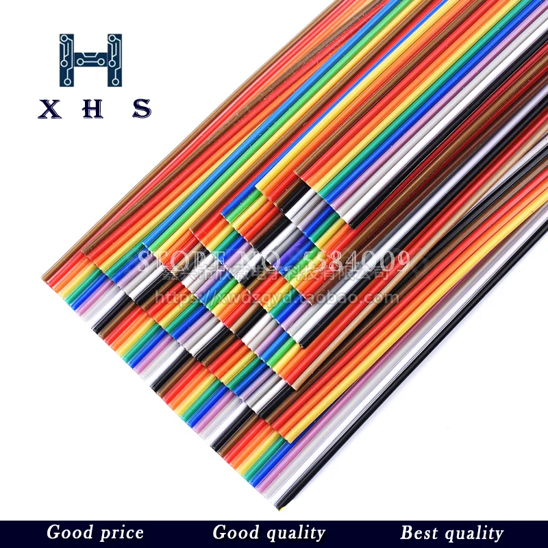 

1Meter 10P/12P/14P/16P/20P/26P/34P/40P/50P 1.27mm PITCH Color Flat Ribbon Cable Rainbow DuPont Wire for FC Dupont Connector