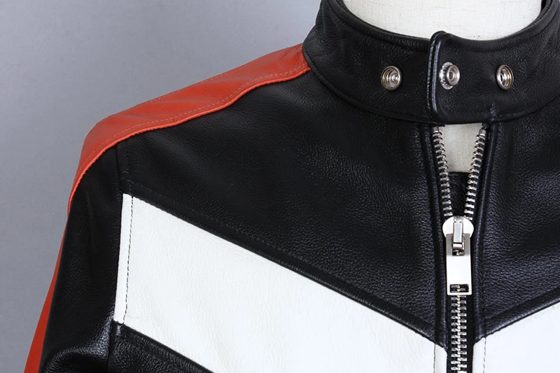 2020 Мужская облегающая короткая мотоциклетная Красная белая мужская куртка из