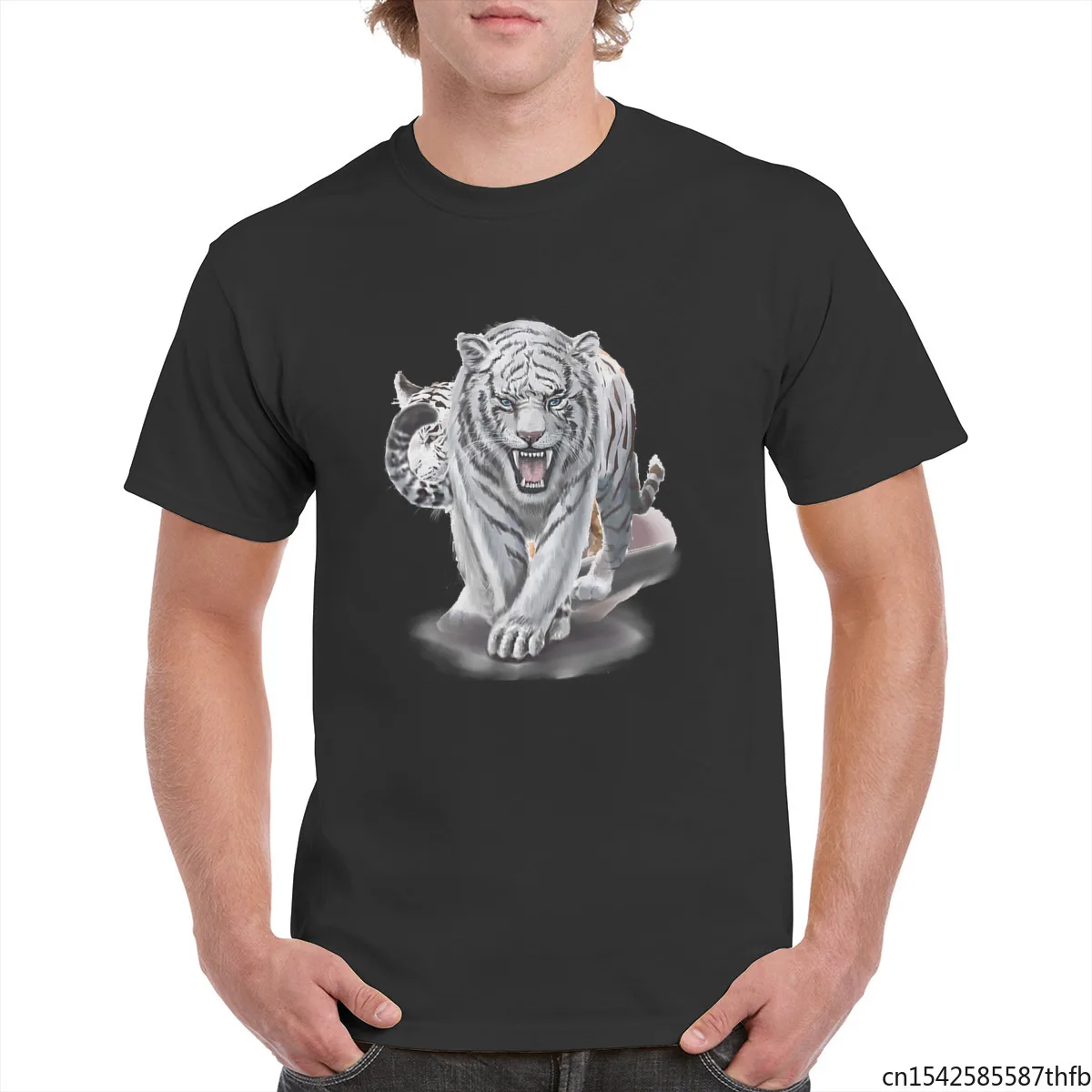 

Футболка мужская с коротким рукавом, круглым вырезом и принтом