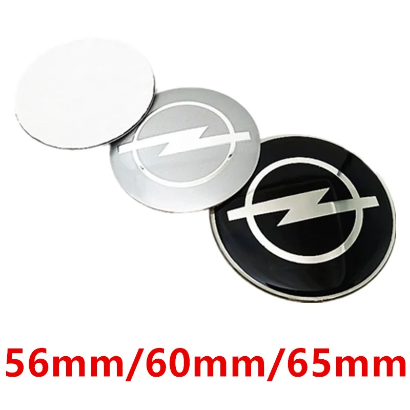4 шт. 65 мм 60 мм 56 мм Металлическая наклейка Opel Emblem для стилей автомобилей на колесные центры, обода, крышки, пылезащитные логотипы, значки.