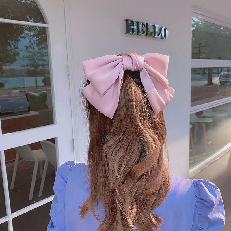 

Oversized Bow Hair Accessories Fashion Satin Ribbon Hairpins Big Bow Hairpins Women Girls Satin Ladies Hairpins Cute