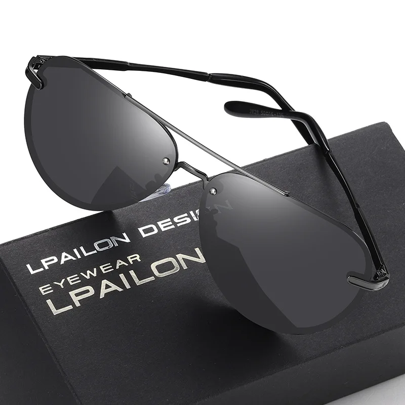 

LPAILON Aluminum Magnesium Men Sunglasses Polarized Sports Driving Night Vision Goggles Sunglass Fishing Rimless Sun Glasses