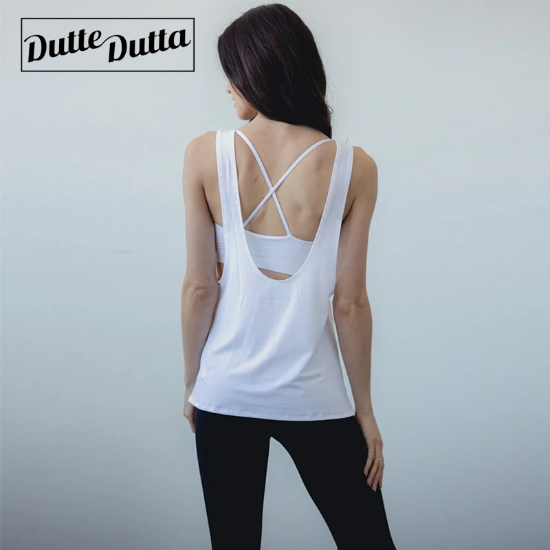 Женская спортивная одежда футболка для фитнеса майка с открытой спиной