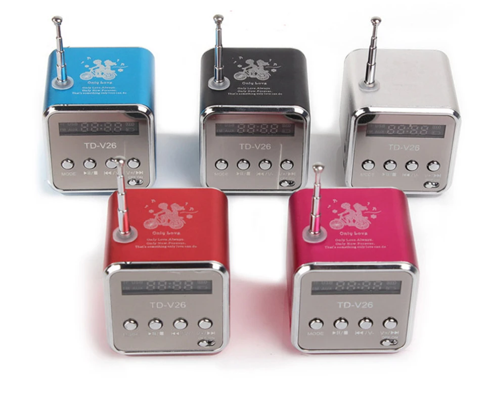 Радио портативный динамик FM Портативный цифровой LCD стерео супер бас Музыка MP3 MP4