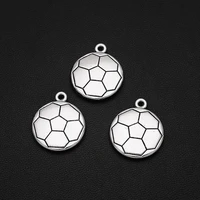 10pcslot 18x22mm antique silver plated football charms vintage metal zinc alloy sports pendants for diy jewelry making findings