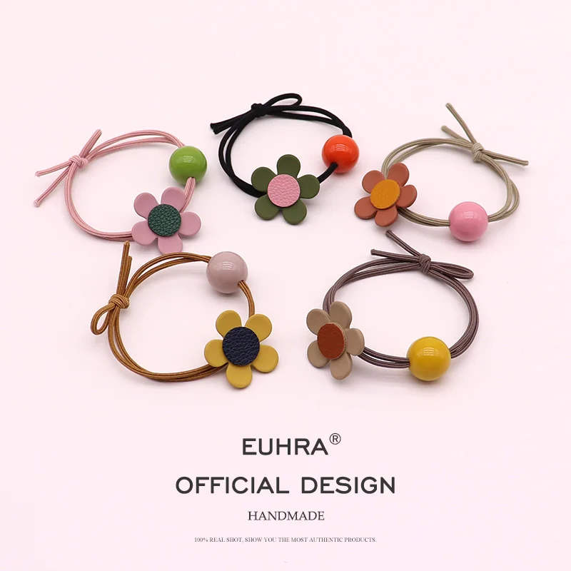 EUHRA 5 цветов лепесток цветок Цветочные эластичные резинки для волос Высокая