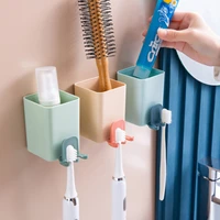 multifunction wall mounted toothbrush holder toothpaste storage rack self shaver tooth brush dispenser bathroom1