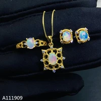 kjjeaxcmy boutique jewelry 925 sterling silver inlaid opal gemstone necklace ring earring female suit support detection