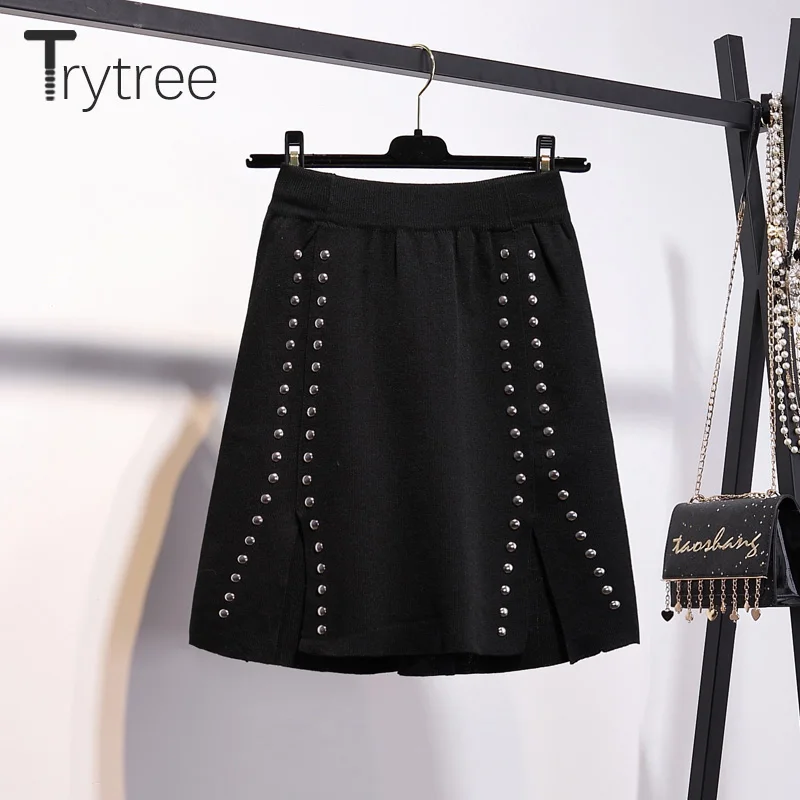 Trytree осенне зимний комплект из двух предметов повседневный Вязаный топ с