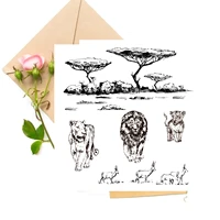 lion forest clear stamps for diy scrapbookingcard making stamps fun decoration supplies