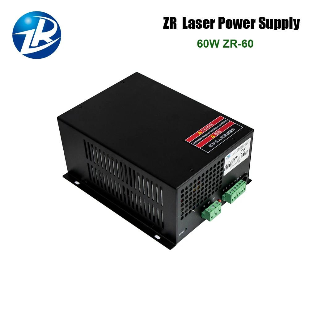 Фото Zurong 60 Вт CO2 лазерный Питание ZR-60 MYJG 110V/220V для лазерную трубку высокого Напряжение