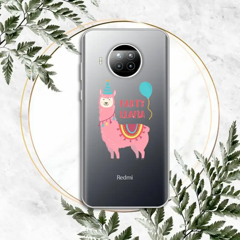 

Alpaca cute cartoon animal Phone Case Transparent for Xiaomi Redmi note 10 t 8 9 pro lite 11