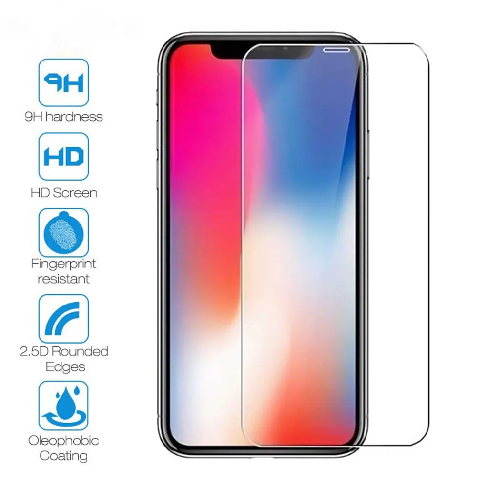 Protective glass on iphone X XS 11 Pro Max XR SE 5s Screen Protector Protection Tempered For 8 6 6s 7 Plus | Мобильные телефоны и