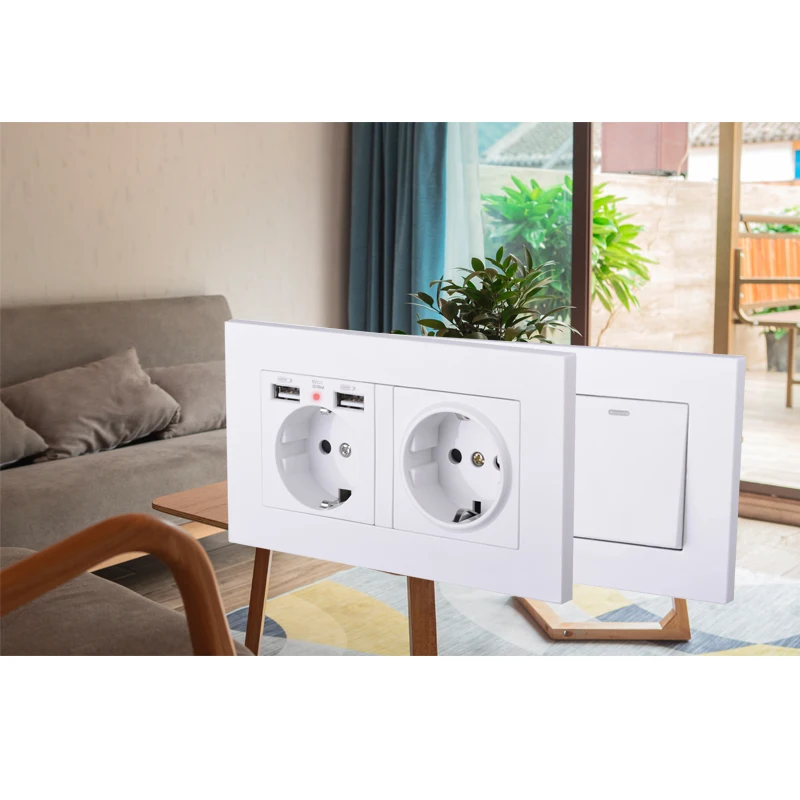 coswall e20 series white pc panel wall switch eu french socket hdmi compatible usb type c 18w fast charger tv rj45 module diy free global shipping