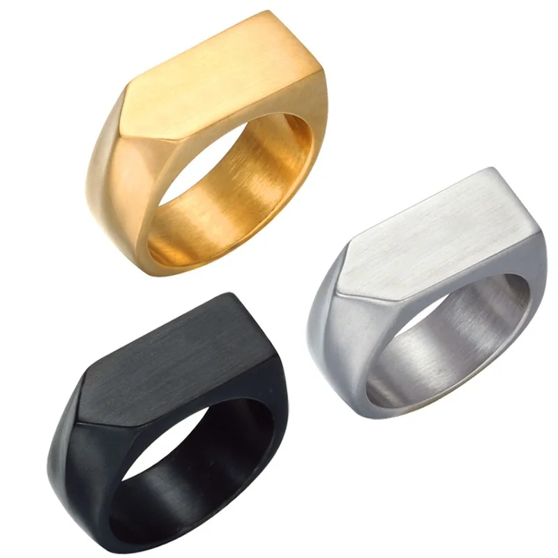 Простые современные кольца из нержавеющей стали крест христианские