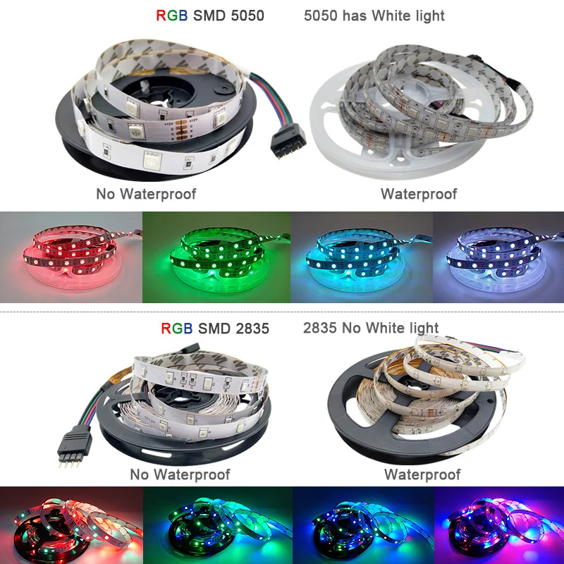 Светодиодная лента 5 м 10 15 20 М 5050 2835 RGB с синхронизацией музыки для украшения