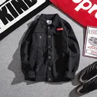 Мужская джинсовая куртка, Облегающая джинсовая куртка Ins Vibrato, камуфляжная куртка из денима для молодых студентов, на раннюю весну