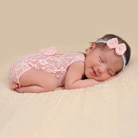newborn photography clothing baby girl headbandlace jumpsuit 2pcsset newborn photography props accessories infant photo props