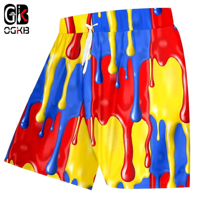 

Шорты мужские летние с 3D-принтом, разноцветные полоски