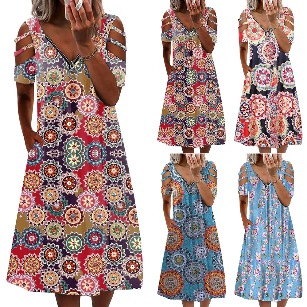 

Женское Повседневное платье с V-образным вырезом, без бретелек