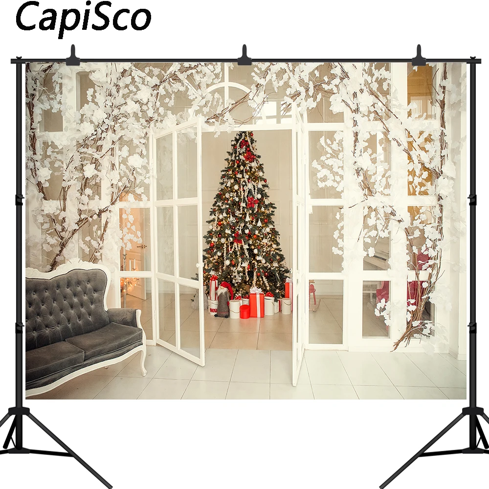 Capisco Рождественская елка цветы дверь комната Фотография фоны для ребенка куклы