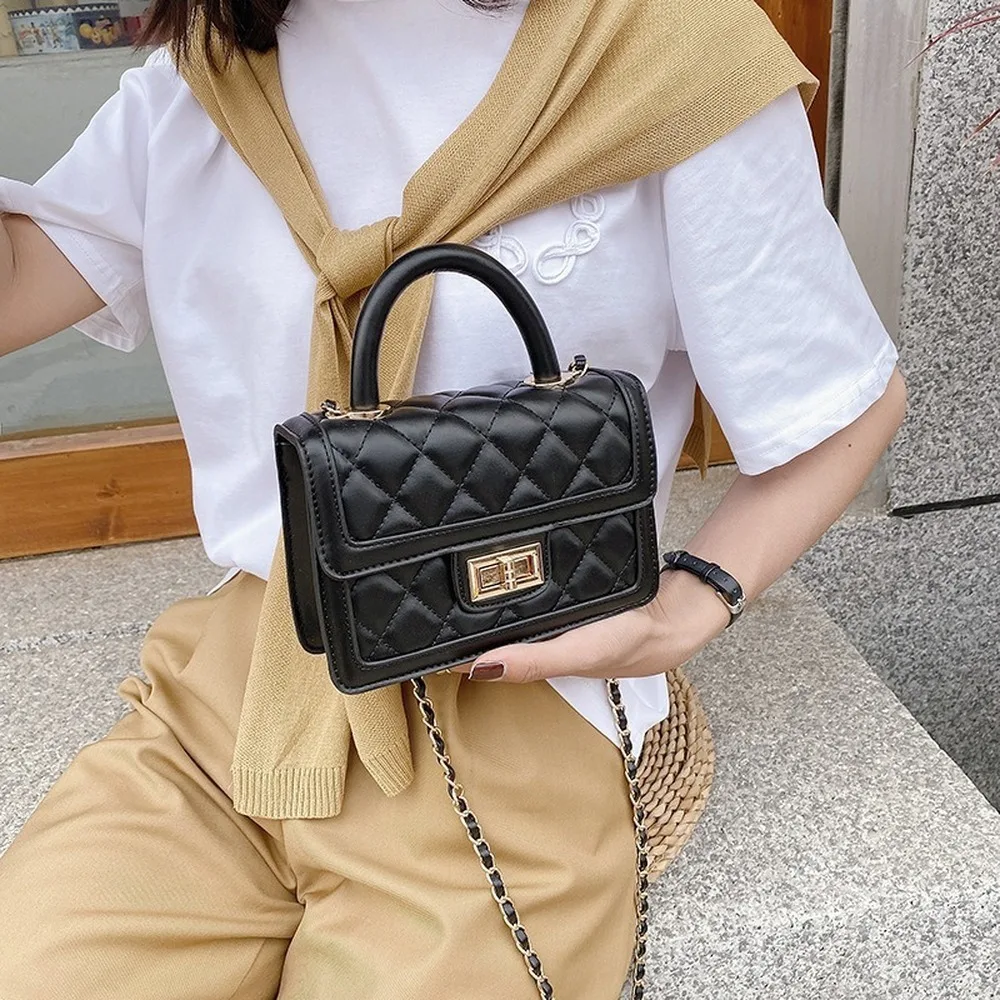 Качественные кожаные женские сумки на ремне с цепочкой маленькие для женщин