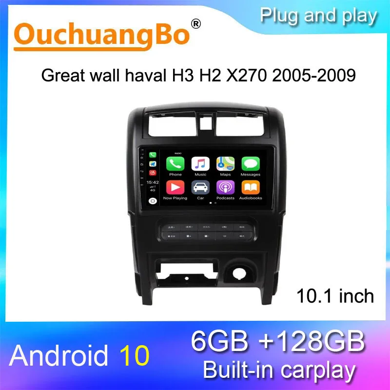 

Ouchuangbo радио gps рекордер для 10,1 дюймового GWM Great wall hover haval H3 H2 X270 2005-2009 Android 10 стерео carplay DSP