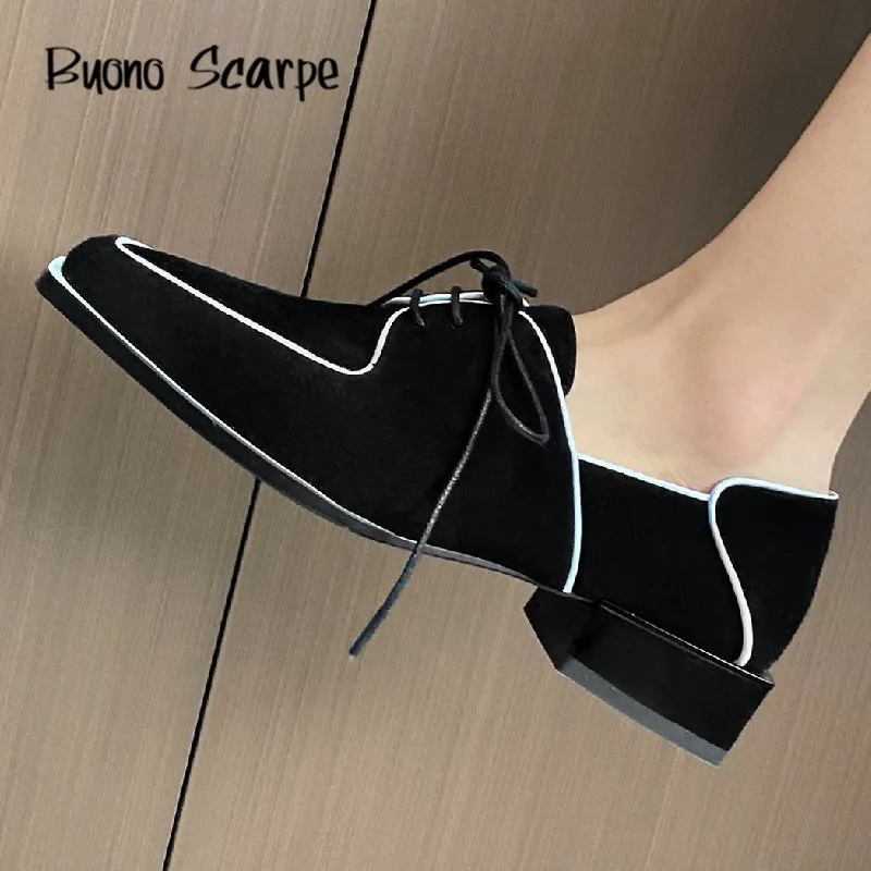 

Suede Leather Women Heels Block Heel Women Shoes Casual Ladies Pumps Designer Chaussures Femme Laces Chunky Zapatos Mujer Shoes