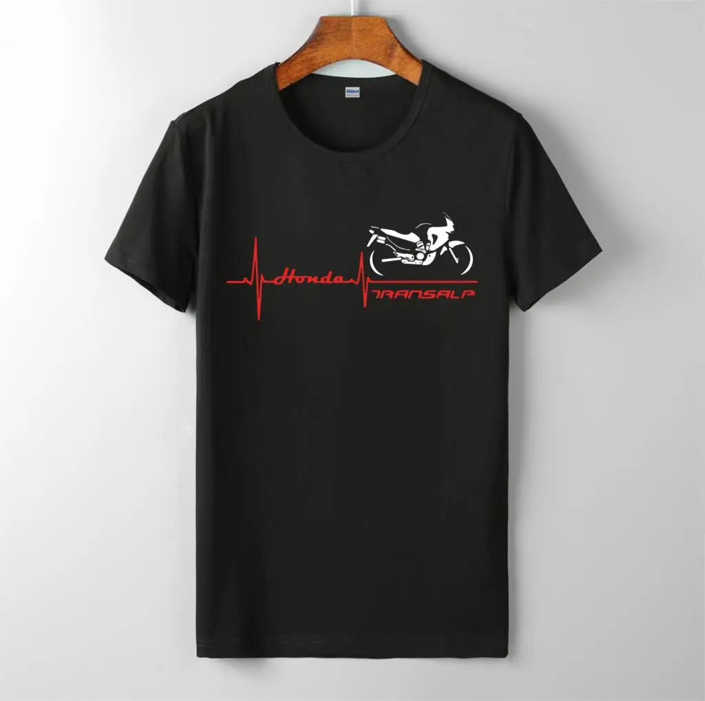 Мотоцикл honda transalp футболка pulse heart для мужчин Новая Модная хлопковая с короткими