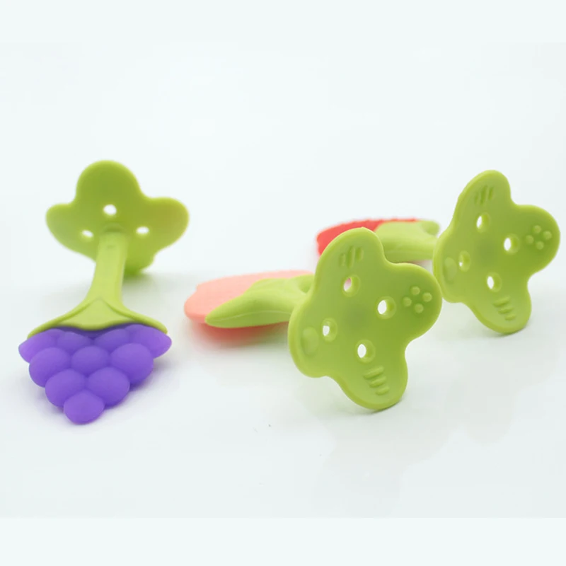 Mordedor de silicona para beb&eacute;, palo Molar de fruta, cuidado Dental para beb&eacute;, 1 ud.-2