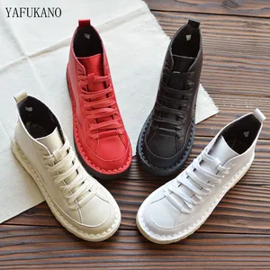 Женские ботинки на плоской подошве, с мягкой подошвой, в японском ретро-стиле