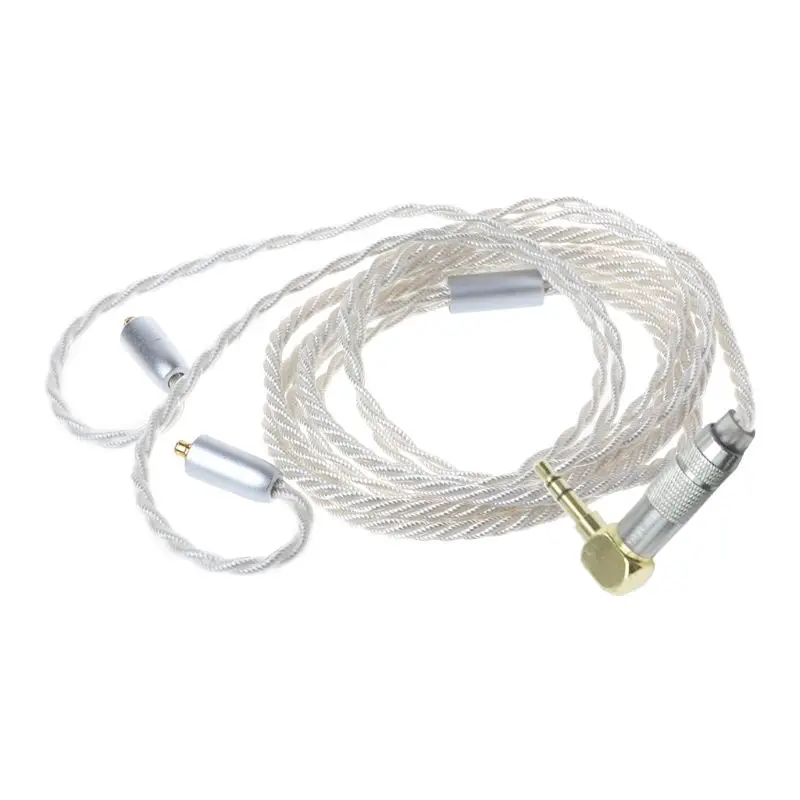 

4 Twist акции монокристаллической покрытием Серебристые наушники кабель провод шнур Замена для MMCX разъем Shure SE846 SE535 SE425 SE315